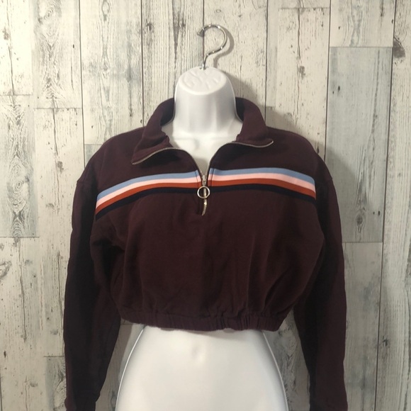 Wild Fable Crop Pullover 1/2 Zipper Sweatshirt Medium - Picture 1 of 10